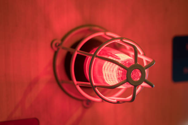 Fire alarm light and sounder circle fire and electrical Fire alarm light and sounder circle fire and electrical